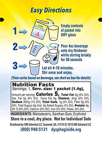 Clear DysphagiAide Instant Beverage and Food Thickener Packets, 24 Count, Level 2-Nectar Thick