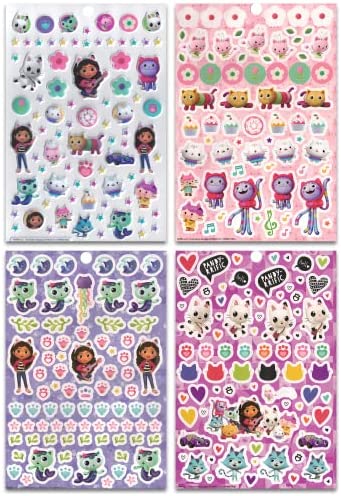 Gabby's Dollhouse Sticker Book for Girls - Bundle with 300+ Gabby's Dollhouse Puffy Craft Stickers, Shopkins Stickers and More (Gabby's Dollhouse Party Supplies for Kids, Toddlers)