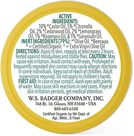 Badger - Anti-Bug Balm Tin, DEET-Free Mosquito Repelling Balm, Badger Balm Bug Repellent, Certified Organic Insect Repellent, 0.75 oz (2 Pack)