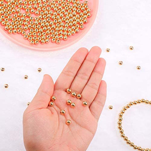 30 Feet Paperclip Link Chain Gold Chain Oval Link Chain and 400 Pieces 6 mm Gold Round Bead with 20 Pieces Lobster Clasps, 200 Pieces Jump Rings for DIY Necklace Bracelet Choker Jewelry Making