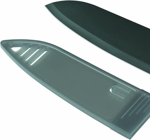 Kuhn Rikon Colori Chef's Knife with Safety Sheath, 6 Inch, Black