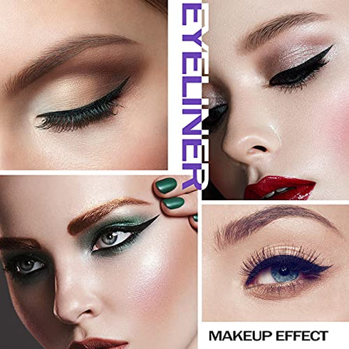 VANALIA 2-in-1 Eyeliner Instead of Lash Glue? Black Eyelash Glue Pen for False Lashes, Liquid Magnetic Eyeliner, Magic Self-Adhesive Eyeliner, Extra Strong Hold for EyeLashes(2pcs)