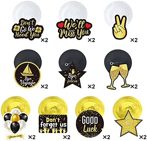 30 Pieces Farewell Party Decorations, Glitter We Will Miss You Sign Going Away Party Foil Ceiling Decor for Retirement Party Bye Office Work Party (Gold)