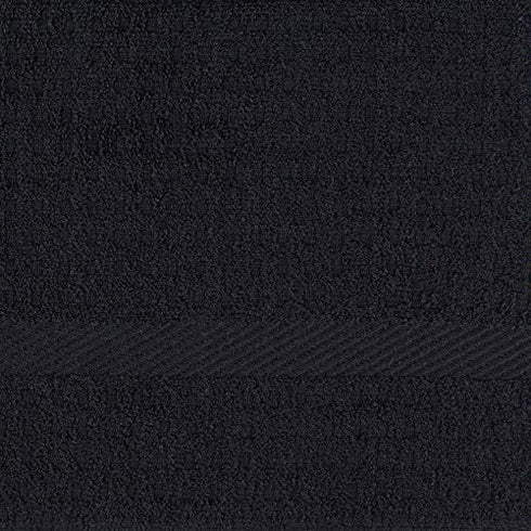 DII Basic Terry Collection Waffle Dishtowel Set, 15x26, Solid Black, 4 Piece