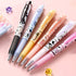 Jisomin Giant star Cute Milky Cow Pens, Retractable Gel Pens, Black Gel Ink Pens, 0.5mm, Bullet Point, Perfect for Office School Supplies Gifts for Boys Girls,Pack of 6pcs (Milky Cow)