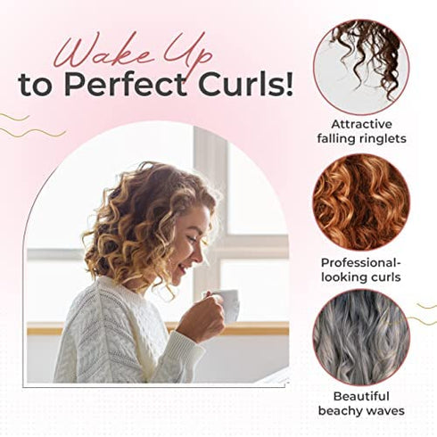 Zengaia Silk Heatless Hair Curler- No Heat Curlers for Overnight Curls & Waves 100% Pure Momme Mulberry Silk Make Hair Curly While You Sleep - Soft Headband Continuous Spray Bottle