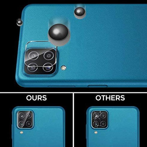 (3 Pack) Orzero Compatible for Samsung Galaxy A12 5G Camera Lens Protector (Flexible Glass), 2.5D Arc Edges HD Anti-Scratch Bubble-Free (Lifetime Replacement)