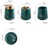 Bathroom Accessories Set ,4 Piece Toothbrush Holder Set Bath Accessories Set with Soap Dispenser, Tumbler, Soap Dish Ceramic Gift Set Luxury Bath Accessory (Dark green?four piece?)