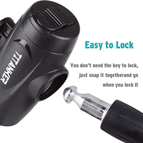 Titanker Bike Lock, Bike Locks Cable Lock Coiled Secure Keys Bike Cable Lock with Mounting Bracket, 1/2 Inch Diameter