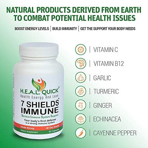 7 Shields Immune Support Supplement – 90 Capsules