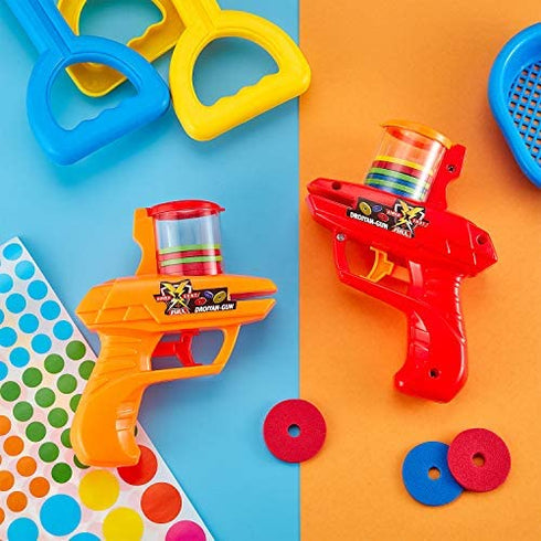 Sumind 2 Pieces Foam Disc Launcher Zip Shot Shooter Disc Shooter Random Color
