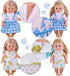 Young Buds Pack of 6 for 11-12-13 Inch Reborn Alive Baby Doll Clothes Outfits with Pillow Quilt Sheet Accessories Birthday Xmas Gift