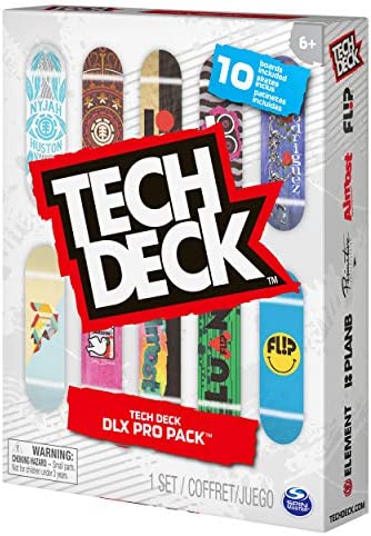 TECH DECK, DLX Pro 10-Pack of Collectible Fingerboards, for Skate Lovers, Kids Toy for Ages 6 and up