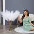8 PCS Faux Pampas Grass Decor 38"/3.1FT Tall Fake Pompas Floral Large Artificial Pompous Grass Branches Plants for Floor Vase Filler Home Boho Decor (White)