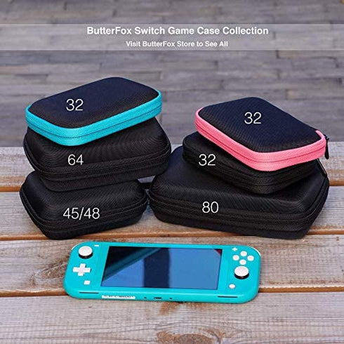 Butterfox 32 Switch Game Case for Nintendo Switch, Switch Game Card Storage Holder or SD Memory Card Case (Coral Pink/Black)