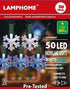 Snowflake Christmas Fairy Lights - 50 Count Blue and Cool White LED Mini Lights for Christmas Decorations