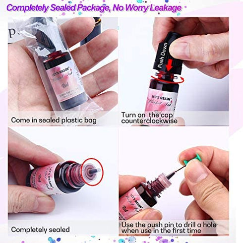Alcohol Ink Set Epoxy Resin Dye- LET'S RESIN Vibrant Colors Alcohol Ink for Epoxy Resin, Concentrated Alcohol Based Resin Ink for Tumblers,Epoxy Resin Molds,Alcohol Inks Art (Each 0.35oz x 18 Bottle)