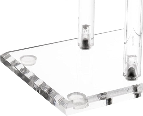 Okllen 2 Pack 2 Tier Acrylic Bracelet Holder, T-bar Clear Jewelry Display Stand, Necklace Storage Tower Jewelry Hanging Organizer for Bangle, Watch, Pendant, Headband Scrunchy, 9.5" W x 10" H