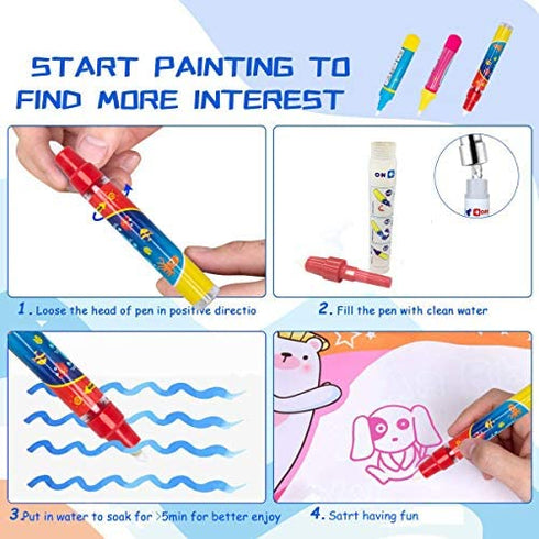 Water Doodle Pens Replacement Water Pen, Drawing Doodle Pens for Aqua Water Doodle Mat (Pack of 6)