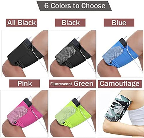 Universal Sports Armband for All Phones. Cell Phone Armband for Running, Fitness and Gym Workouts (iPhone X/8/7/6/Plus,Samsung Galaxy S9/S8/S7/S6/Edge/Plus & LG, More) Black, X-Large