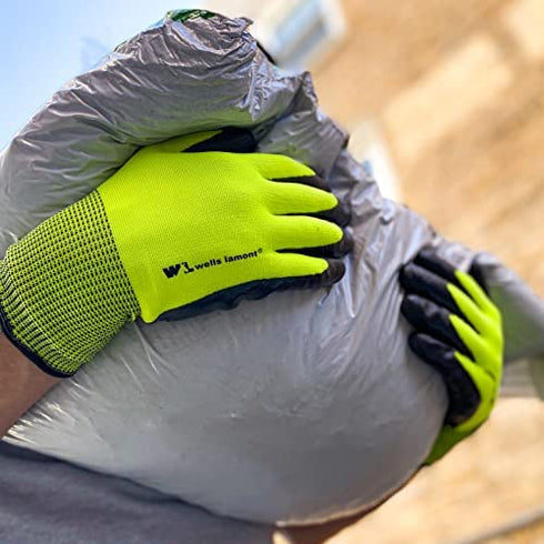 Wells Lamont 3 Pair Pack Men's Nitrile Coated Grip Work Gloves, Medium (546MF) , Black