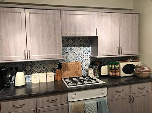 Redodeco Self-Adhesive Gray Wood Grain Adhesive Paper Counter Top Vinyl Furniture Cabinets Wardrobe Shelf Liner Wallpaper,17.7inch X 130inch