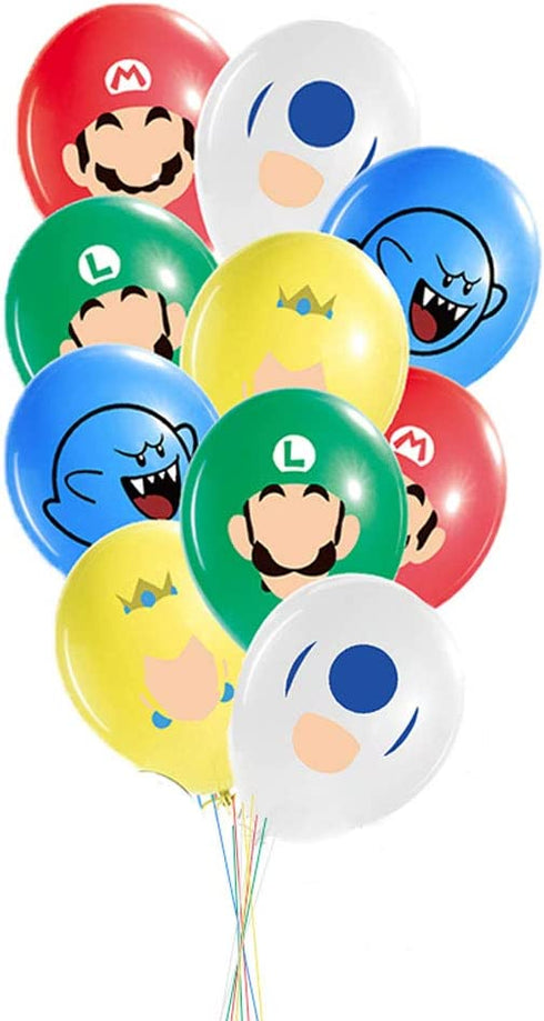 Mario Brothers Party Supplies Mario Birthday Party Supplies Mario Balloons Banner Cake Toppers for Party Decorations, Set of 57 Pcs