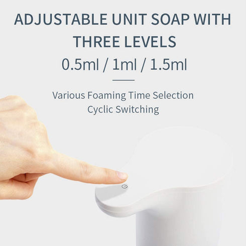 PROMUN Premium Touchless Electric Foam Soap Dispenser, Automatic Hand Sanitizer Dispenser with Infrared Motion Sensor Hands, Battery Operated Ideal for Kitchen or Bathroom Use (White)