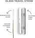 SOMA Glass Straw with Silicone Lined Travel Case and Cleaning Tool, 8-inch, Blush (501-16-01)