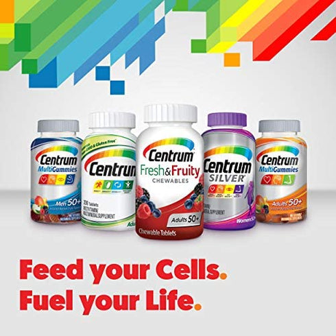 Centrum Adults 50+ Fresh & Fruity Chewables Multivitamin / Multimineral Supplement (60 ct) Mixed Berry