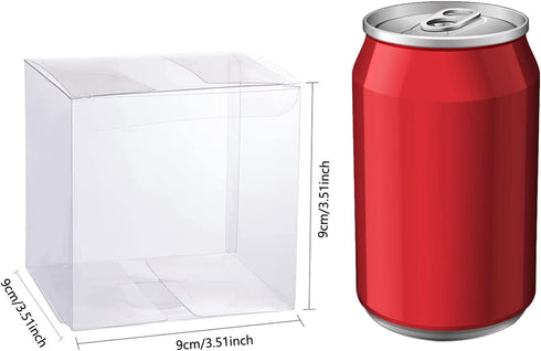 BENECREAT 30 Pack 3.5x3.5x3.5 Inches Clear Plastic Party Favor Box for Valentine's Day Choclates and Wedding Party Candy Cookies Favors
