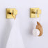 Bathroom Towel Hook 2 PCS, Angle Simple SUS304 Stainless Steel Shower Towel Holder, Coat Bathrobe Hanger, Square Robe Hook, Wall Mount, Brushed Gold
