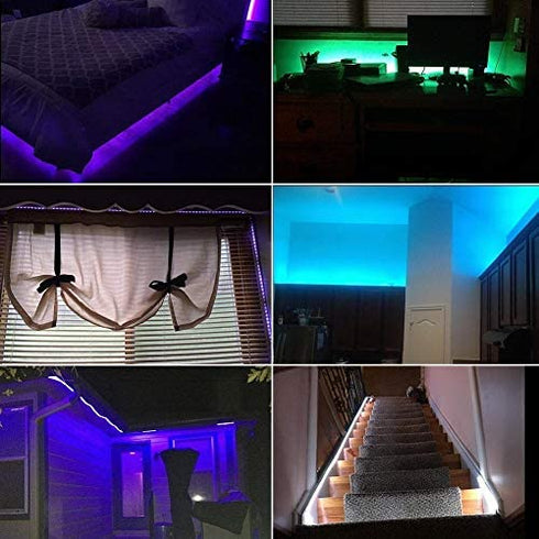 HIKENRI Upgraded Battery Powered Led Strip Lights, USB LED Strip Lights 5050 2M/6.6FT, Flexible Color Changing RGB LED Light Strip, 60 LEDs 5V Battery-Powered with IR Controller