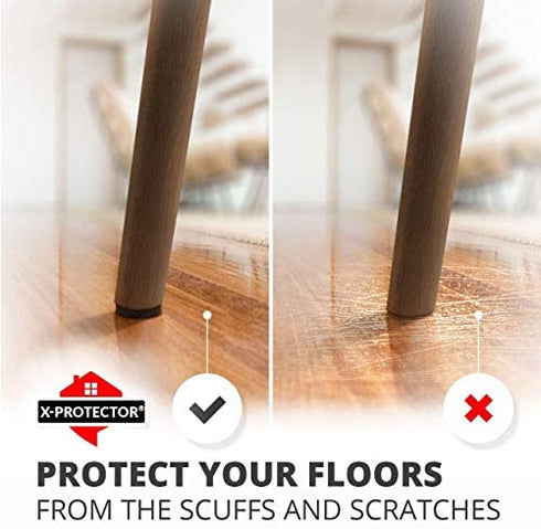 Felt Furniture Pads X-PROTECTOR - 48 Premium Felt Pads Floor Protector - Chair Felts Pads for Furniture Feet Wood Floors - Best Furniture Pads for Hardwood Floors - Protect Your Hard Floors!