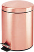 mDesign Modern 1.3 Gallon Round Small Metal Step Trash Can Wastebasket, Garbage Container Bin - for Bathroom, Powder Room, Bedroom, Kitchen, Craft Room, Office - Removable Liner Bucket - Rose Gold