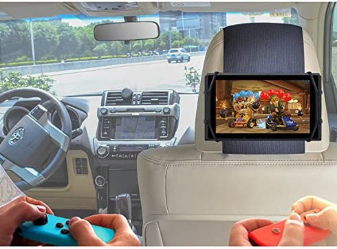 TFY Car Headrest Mount Silicon Holder for Game Machine Nintendo Switch and Other Tablets
