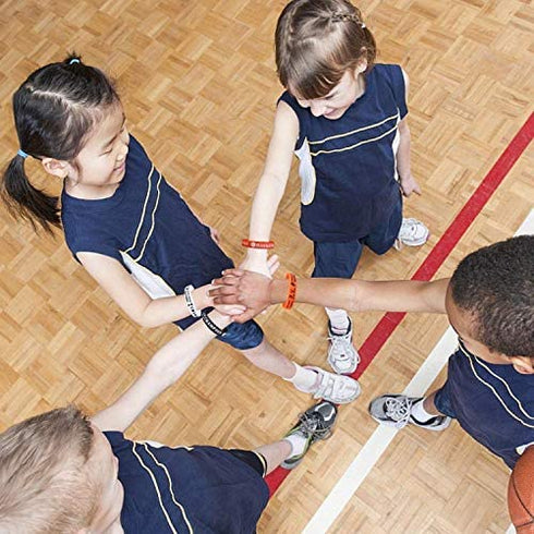 Oringaga 24PCS Basketball Silicone Wristband/Bracelets - Basketball Party Favors and Supplies - Motivational Sports Prize - Boys/Girls/Carnival/Events/Gifts