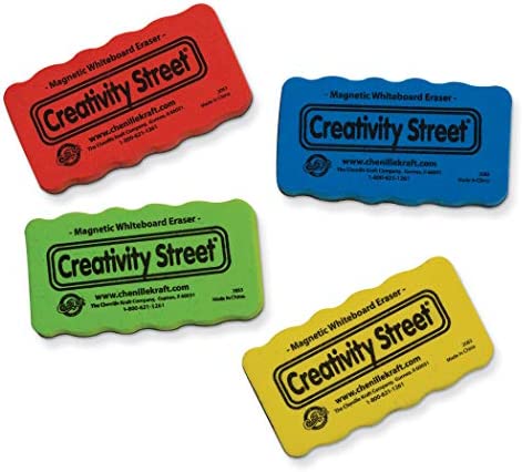 Creativity Street Magnetic Chalk and Whiteboard Erasers, 4-Pack (AC2083)