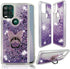 Motorola Moto G Stylus 5G Clear Case, ZASE Liquid Glitter Sparkle Bling Compatible with Moto G Stylus 5G Cute Girls Women Protective Flexible Cover Floating Quicksand w/Phone Ring Stand (Purple)