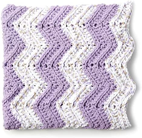 Bernat Baby Blanket Yarn, 3.5 oz, Gauge 6 Super Bulky, Little Lilac Dove Print