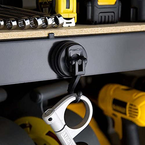 FE-H1011-2PK | 2-Pack | Large Adjustable Swivel Suction Cup Hook Holds Up to 13 lbs, Black