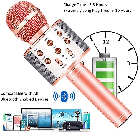 Annstory Kid Girl Top Birthday Gift Toy, Best Gift Presents for Girl Kid Boy Children Age 5 6 7 8 9 10 11 12 Years Old, Wireless Bluetooth Karaoke Microphone Gift for 5-12 Years Old Girl Boy
