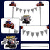 32 Pieces truck Party Supplies truck Car Cake Topper Set Including 1 truck Banner 1 truck Cake Topper 30 truck Cupcake Toppers for truck Birthday Baby Shower