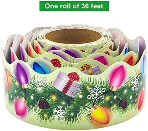 Christmas Lights Border Holiday Classroom Bulletin Board Decoration 36ft One Roll