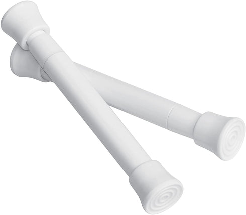 KXLife 6 Pack Smallest Spring Tension Curtain Rod for Narrow Window, Cupboard Dividers(White, 5 to 7.5 Inch)