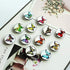 COSOW 12Pcs Glass Strong Magnetic Refrigerator Magnet Fridge Sticker - Butterfly Round Glass Fridge Decoration, Office Whiteboard Magnet, Cabinet Magnet, Dishwasher Magnet, Cabinet Cute Locker Magnet