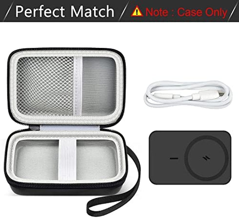 Case for Anker 622/ 633/ 621 Magnetic Battery (MagGo)/ PowerCore 10000, 5000mAh Foldable Wireless Portable Charger Storage Box, External Battery Pack Carrying Holder for USB Cable Accessories-Bag Only