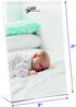 Photo Booth Frames - 5x7 Inch Clear Acrylic Display, Slanted Back Vertical Standing Plastic Picture or Display Sign Holder with Inserts - 12 Count