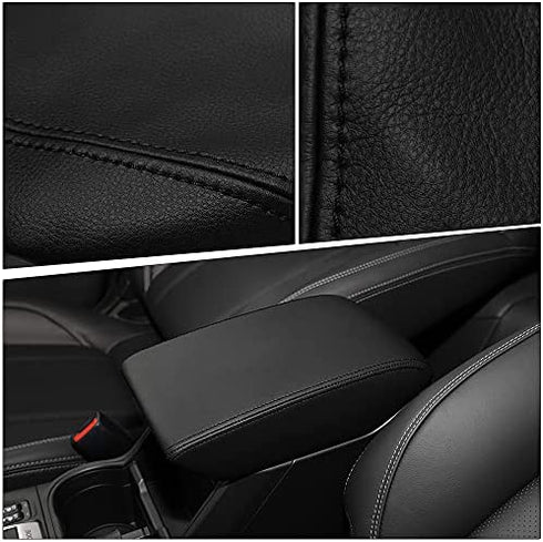 INTGET Car Center Console Armrest Cover for Subaru Forester Accessories 2019 2020 2021 2022 2023 Leather Middle Arm Rest Box Lid Cover Seat Pad Protector(Black)
