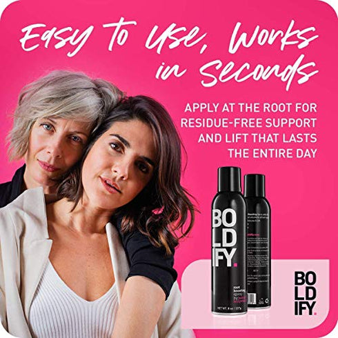 Boldify Spray Root Booster - Volumizing Mousse for Fine Hair - Root Lifter Hair Products , Texture Spray Hair Styling Products for Root Boost & Volume , Stylist Recommended - 8oz